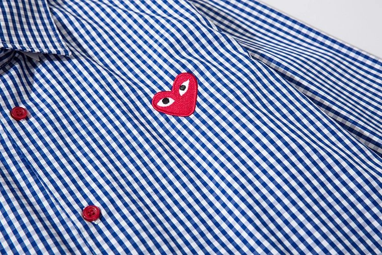 CDG Play Striped Heart Shirt Multi - Gallery Image 8 - Detailed View