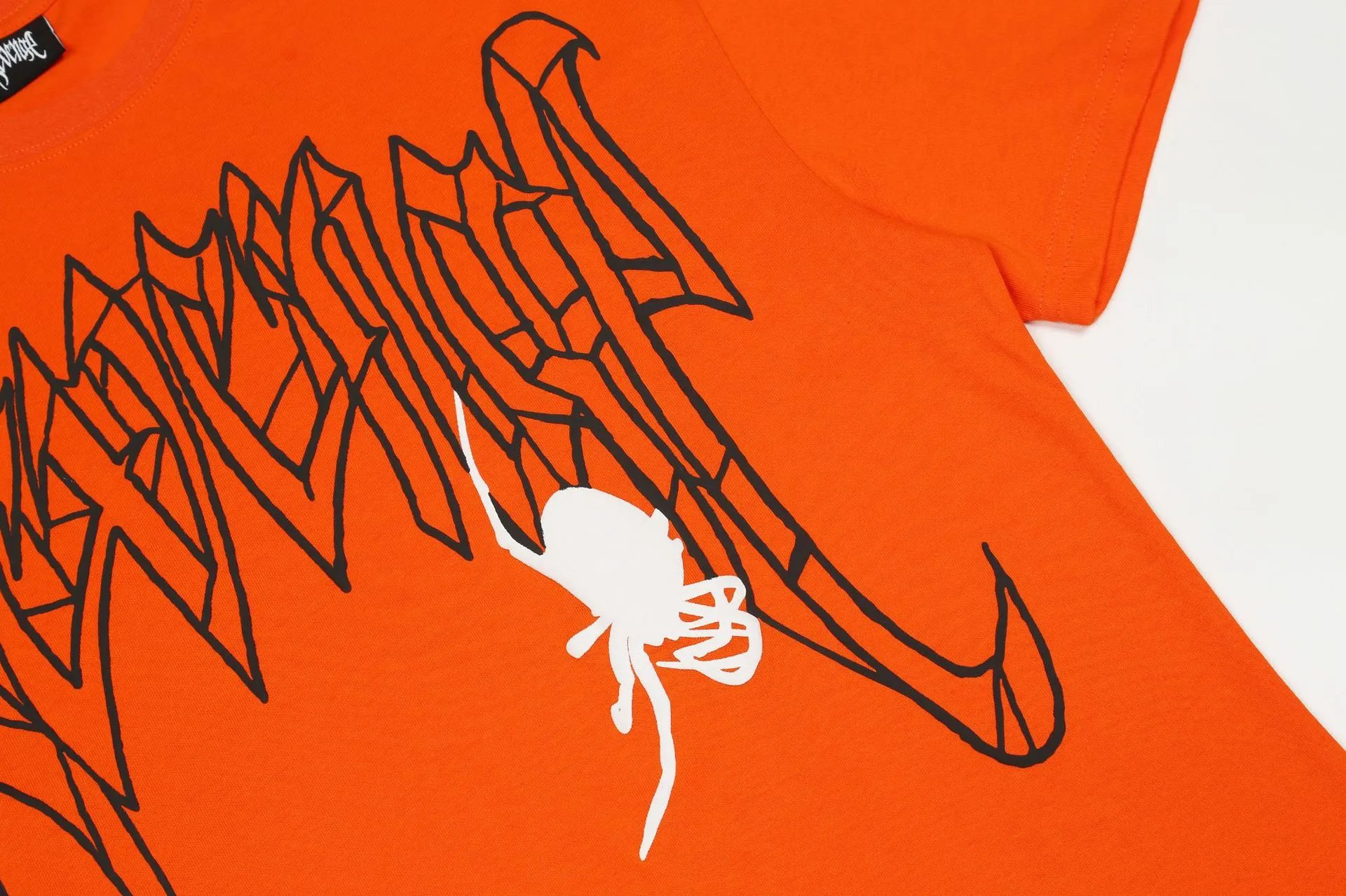 Skull Spider Graphic Tee Tangerine - Gallery Image 12 - Detailed View