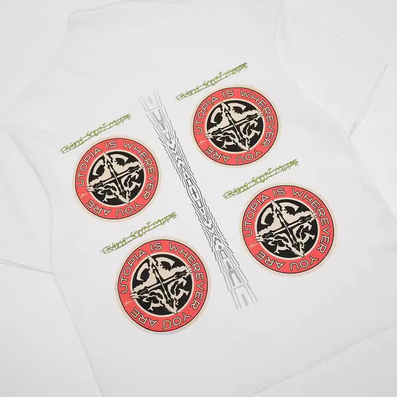 Street Graphic Cotton Unisex T-Shirt Ivory - Gallery Image 4 - Detailed View