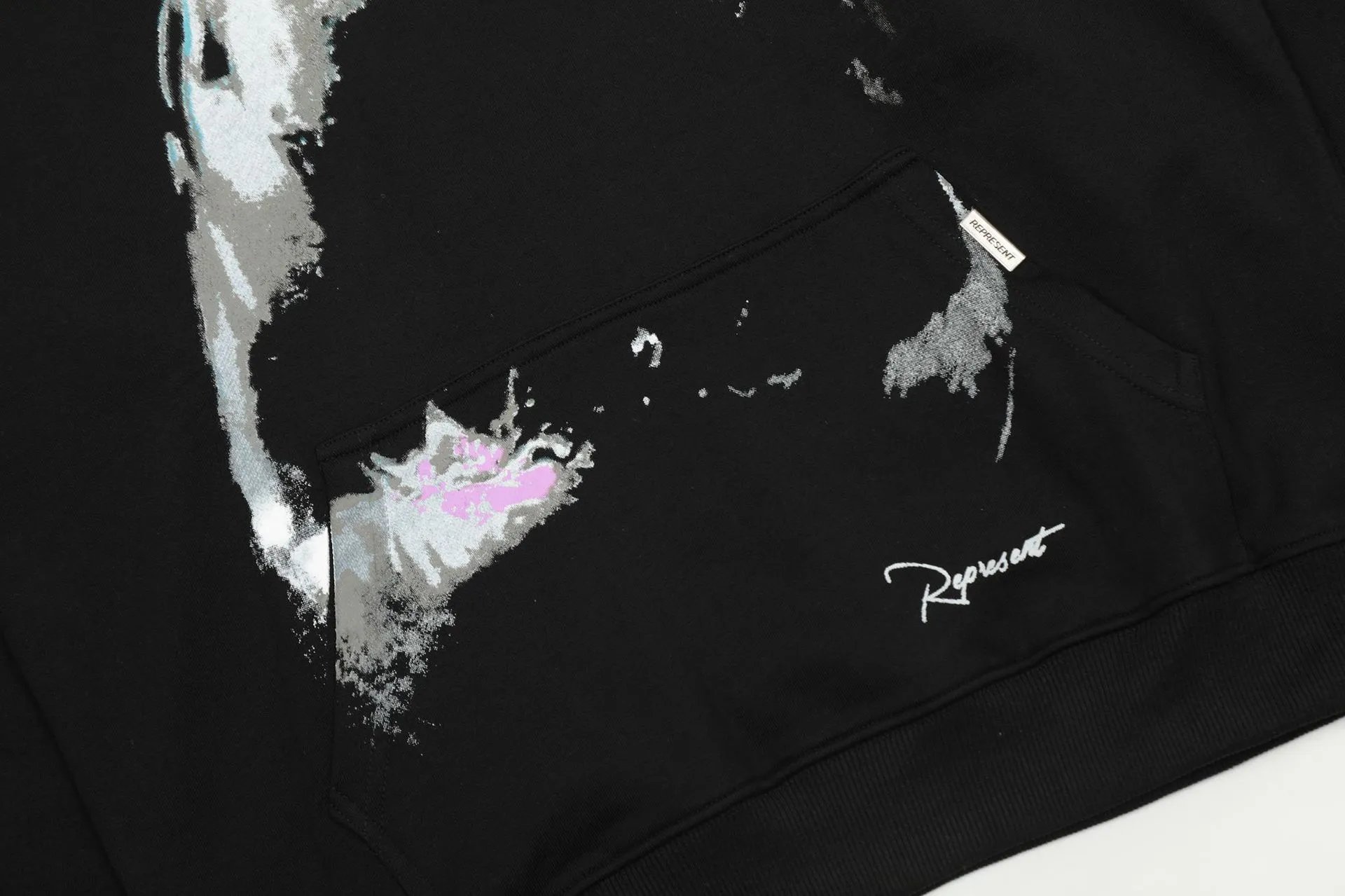 Street Shark Cotton Hoodie Unisex Pullover Onyx - Gallery Image 6 - Detailed View