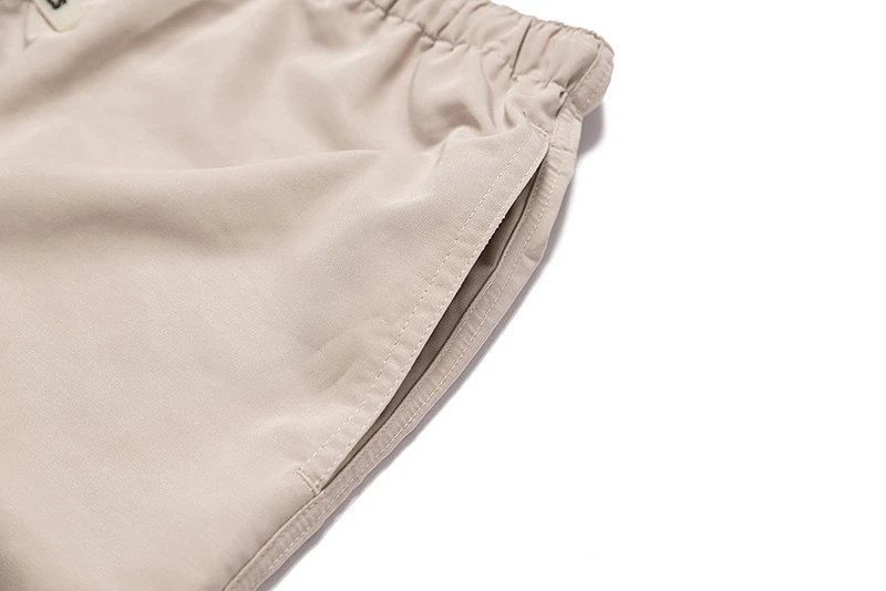 Reflective Letter Casual Shorts Sand Beige - Gallery Image 10 - Detailed View