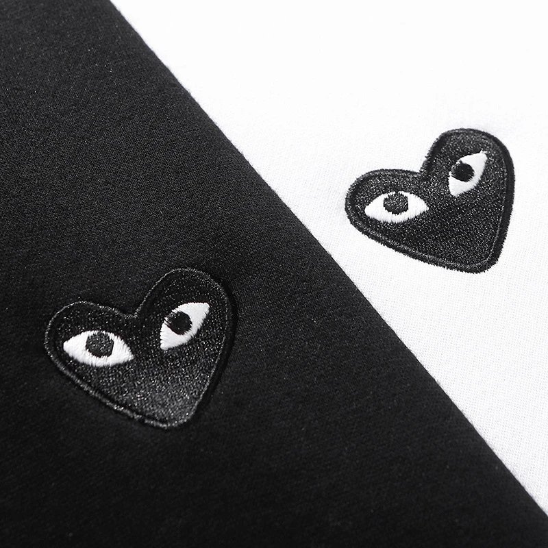 CDG Play Embroidery Sweatshirt Black/White - Gallery Image 7 - Detailed View