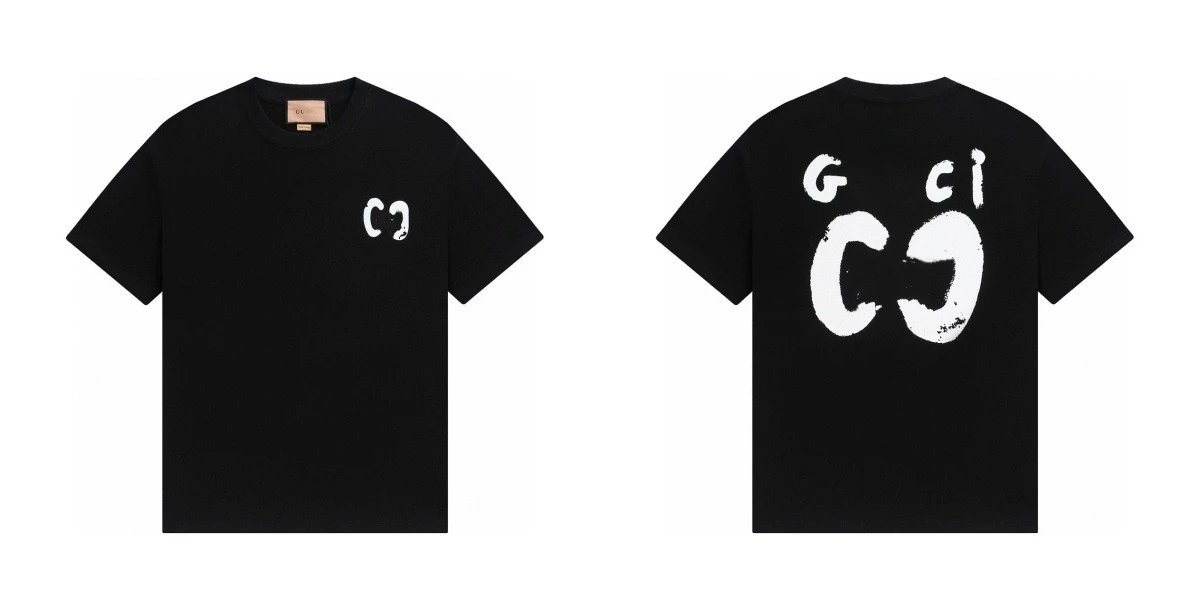 Casual Cotton Unisex Tee Graphic Print Onyx - Gallery Image 6 - Detailed View