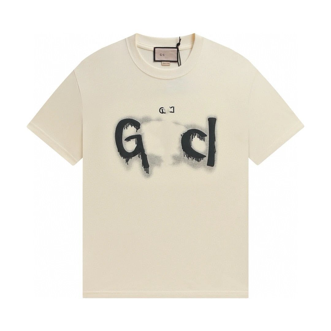 Casual Cotton Graphic Tee Unisex Ecru - Gucci - Cnfans - $21.94