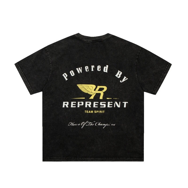 REPRESENT Wing Logo Tee Black - Gallery Image 5 - Detailed View