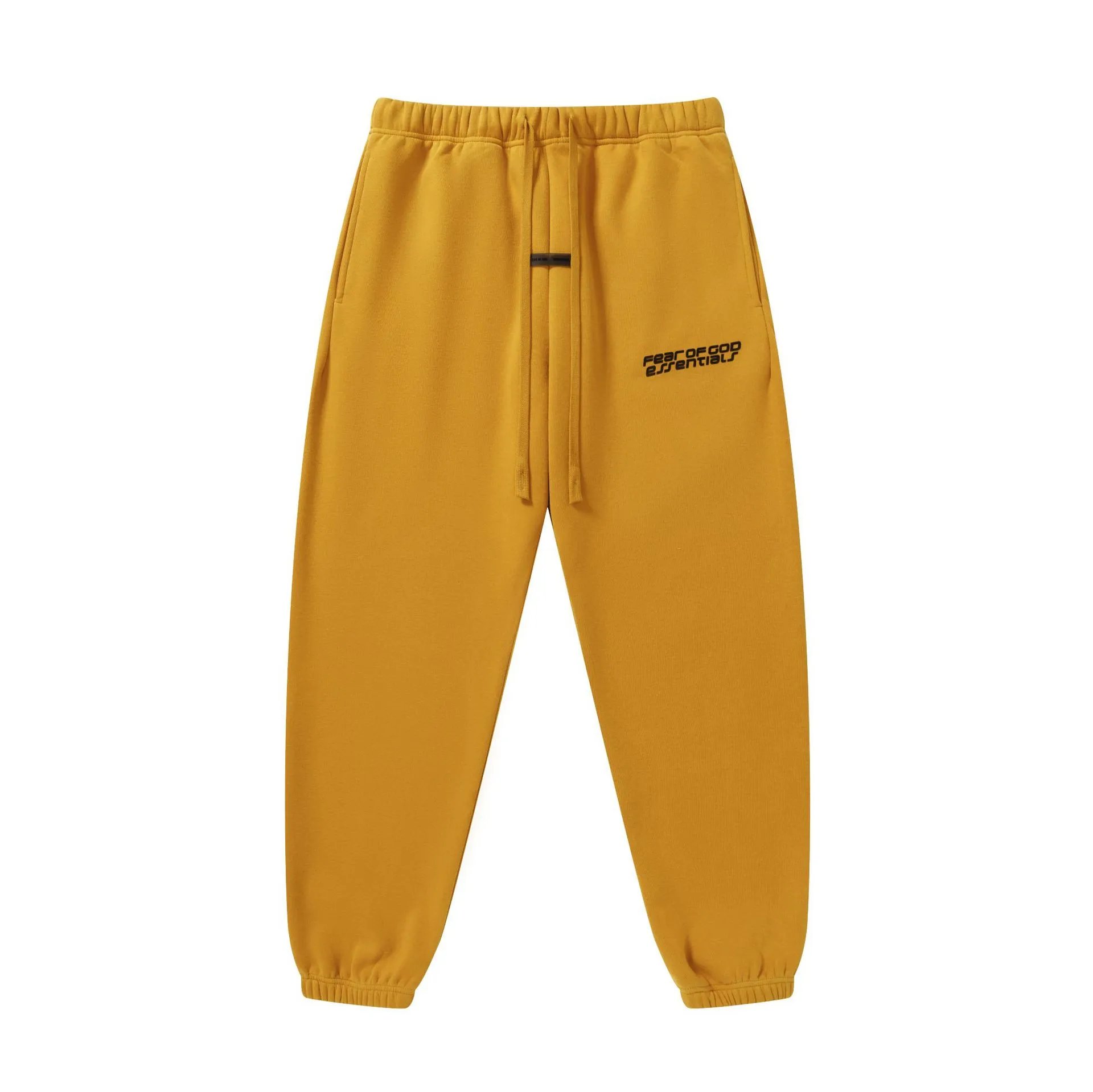 Casual Letter Print Cotton Blend Hoodie Set Marigold - Essentials - Cnfans - $32.26