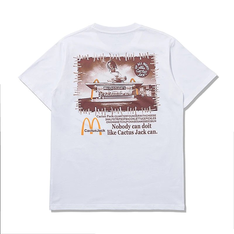 Street Graphic Cotton Tee Unisex White - Travis Scott - Cnfans - $21.29