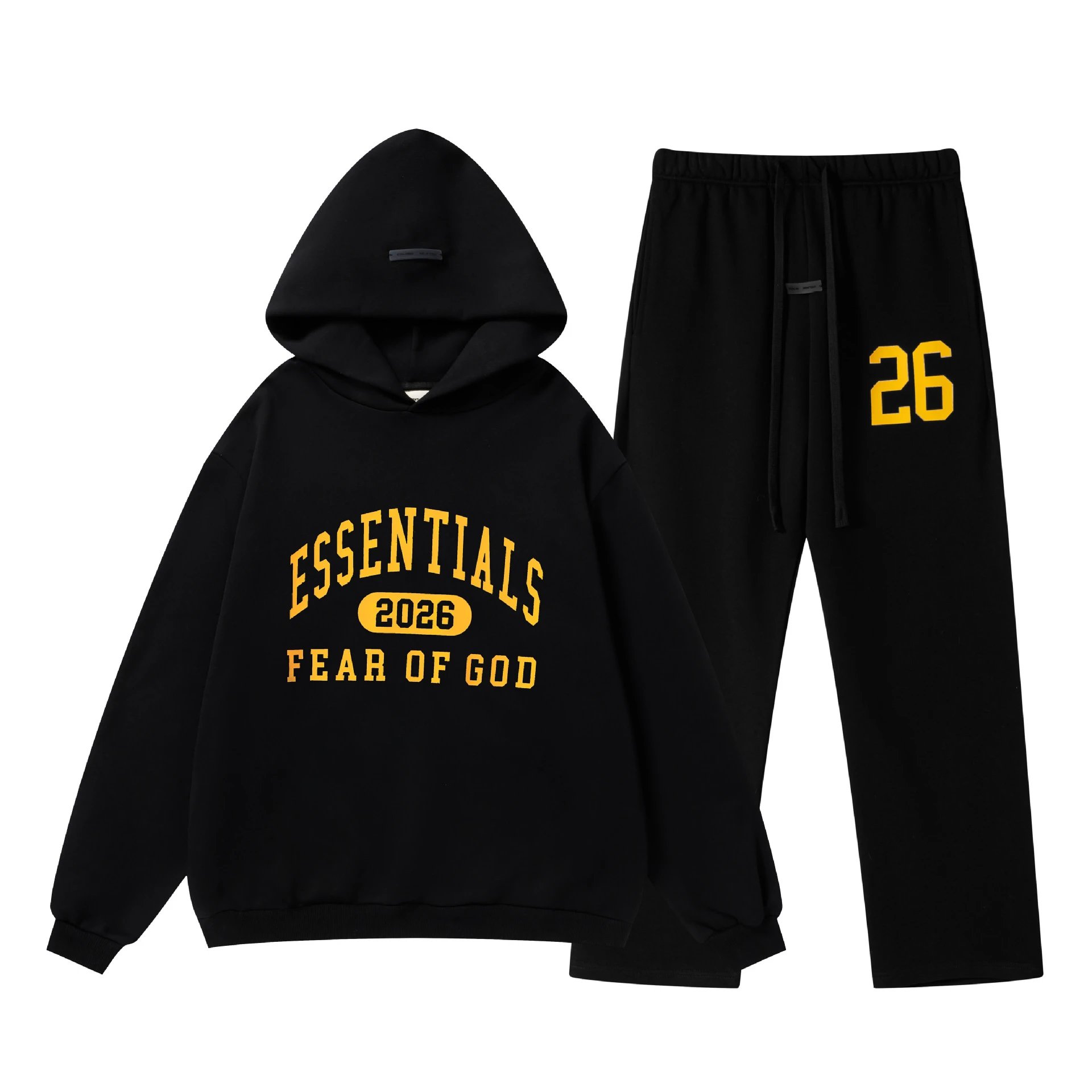 Unisex Street Style Hoodie Set Casual Alabaster - Gallery Image 5 - Detailed View