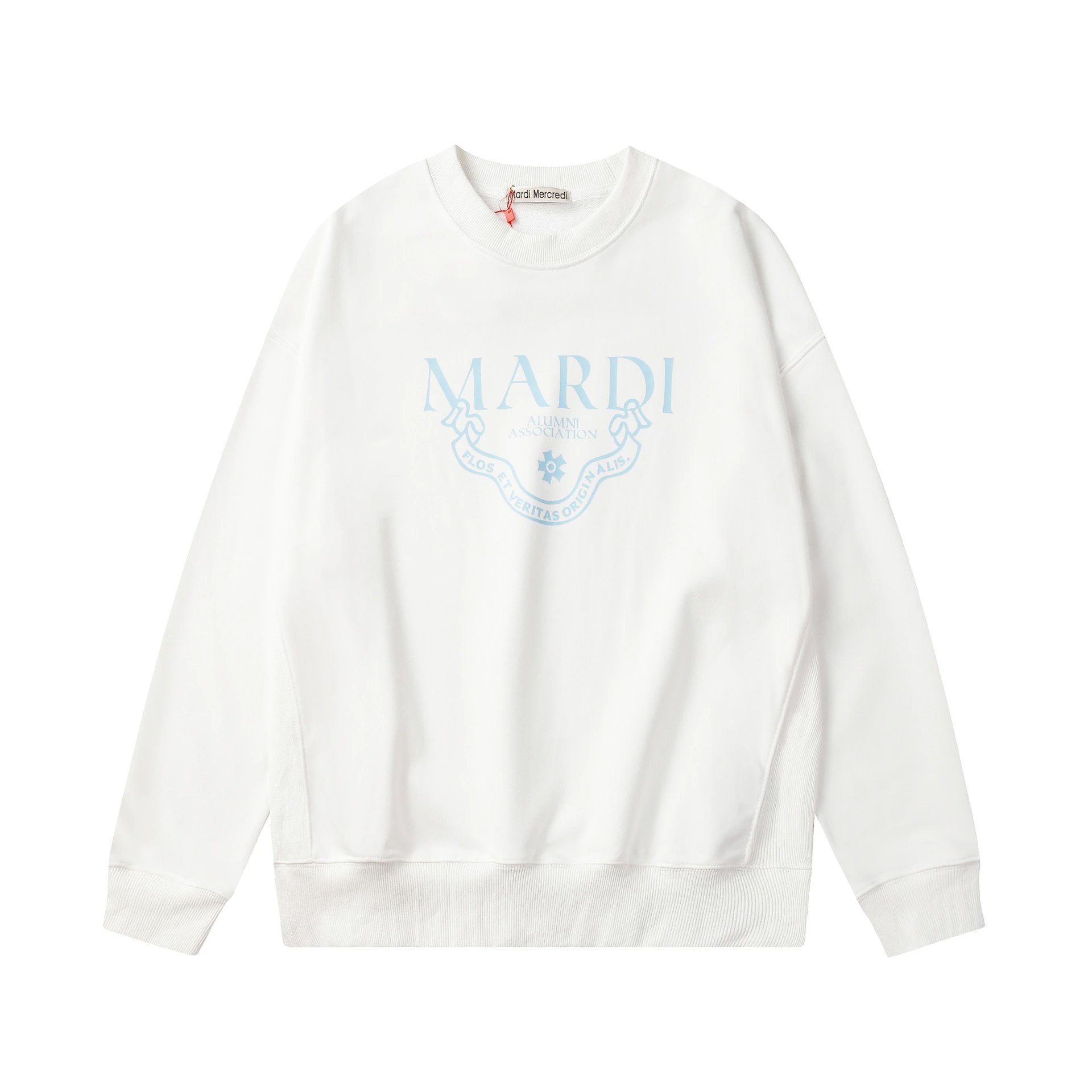 K-Fashion Daisy Print Terry Crewneck Pullover Alabaster - Mardi Mercredi - Cnfans - $26.45
