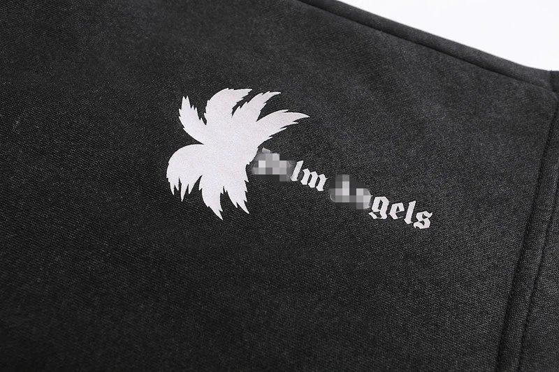 Palm Angels Black Palm Tree Shorts - Gallery Image 10 - Detailed View