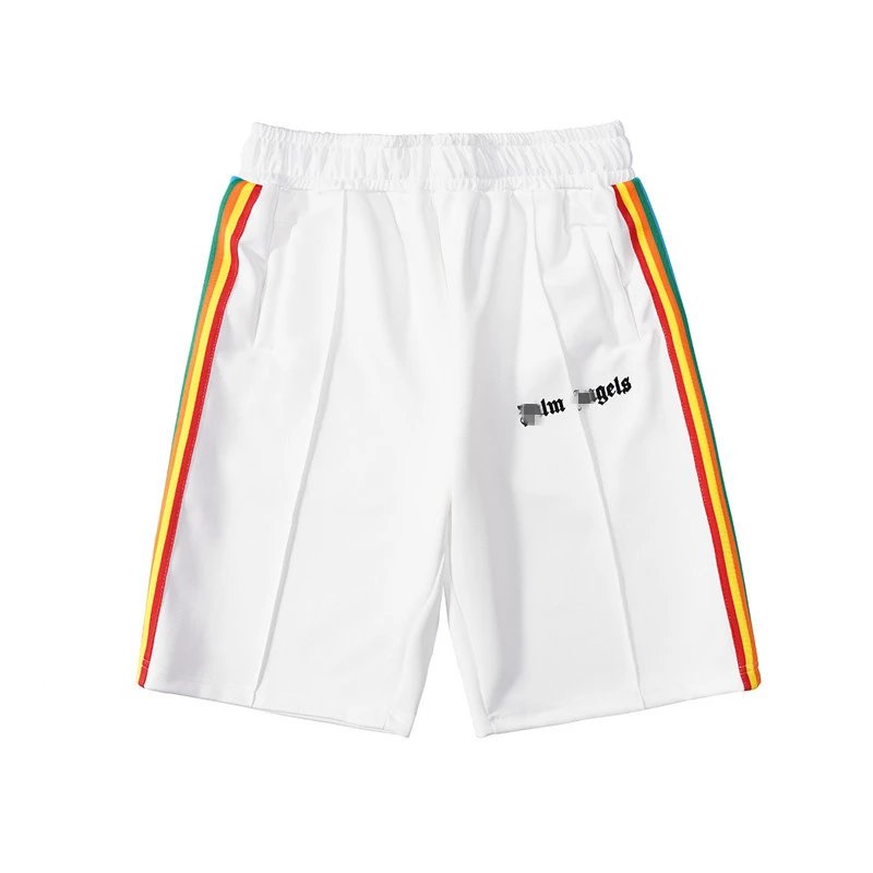Street Style Rainbow Stripe Shorts White - Palm Angels - Cnfans - $22.26