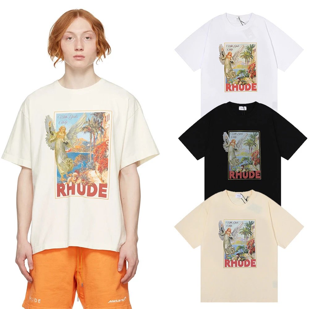 Rhude Print T-Shirt Multi - Gallery Image 2 - Detailed View