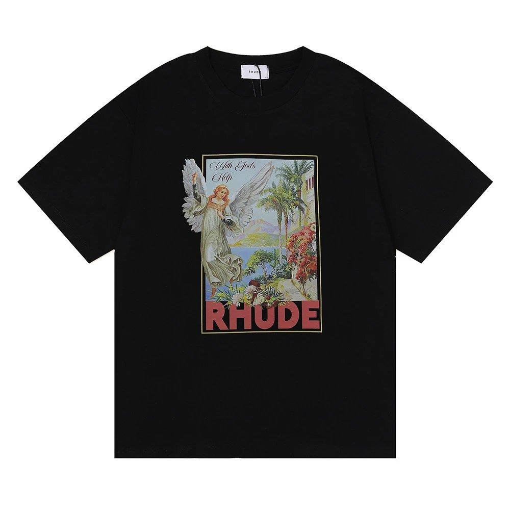 Rhude Print T-Shirt Multi - Gallery Image 3 - Detailed View