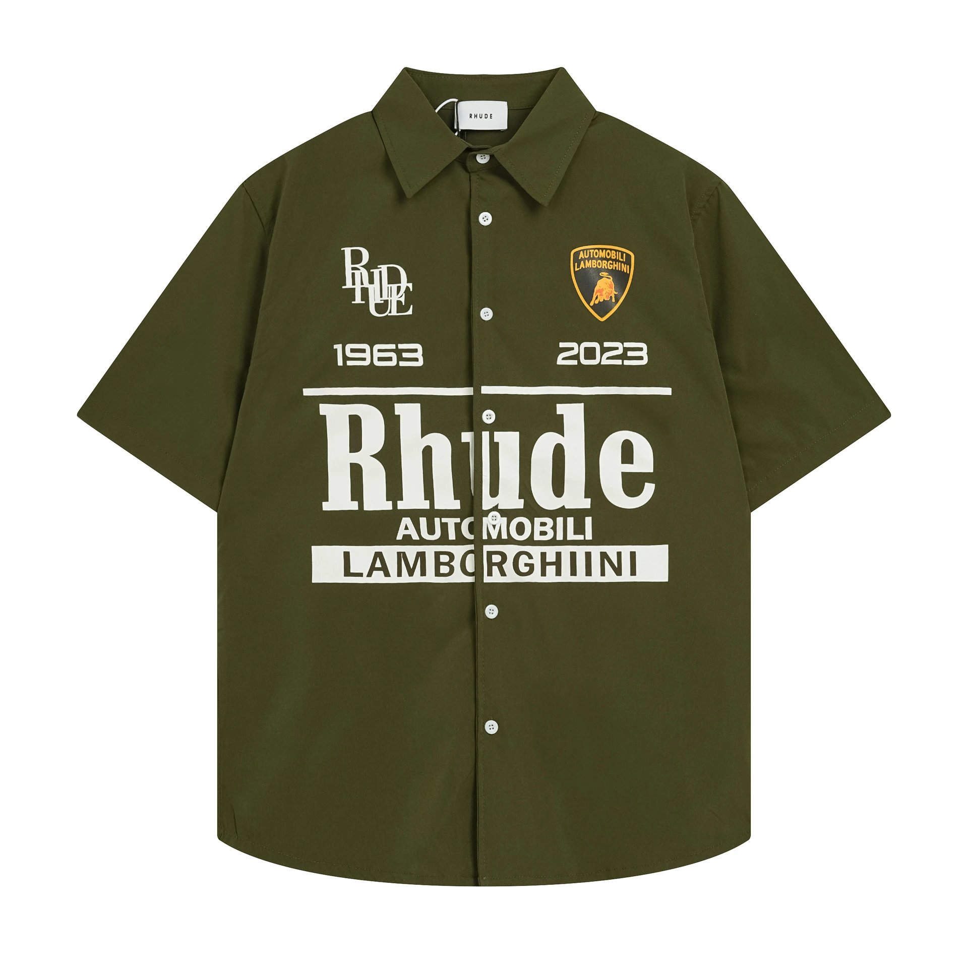 Rhude Logo Short Sleeve Shirt Multicolor - Gallery Image 3 - Detailed View