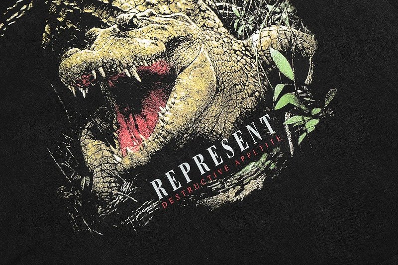 Represent Crocodile Graphic Tee Black - Gallery Image 5 - Detailed View