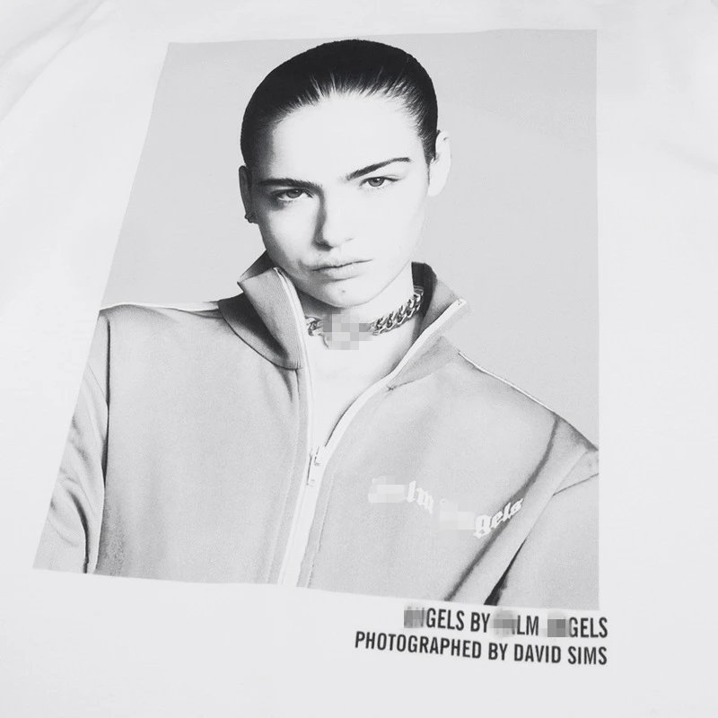 Palm Angels Portrait Hoodie White - Gallery Image 4 - Detailed View