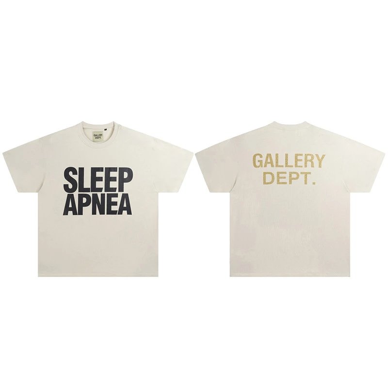 Gallery Dept Slogan T-Shirt Beige - Gallery Dept - Cnfans - $19.87