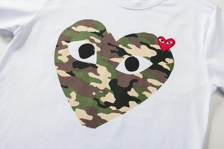 Comme des Garçons Heart Tee White - Gallery Image 7 - Detailed View