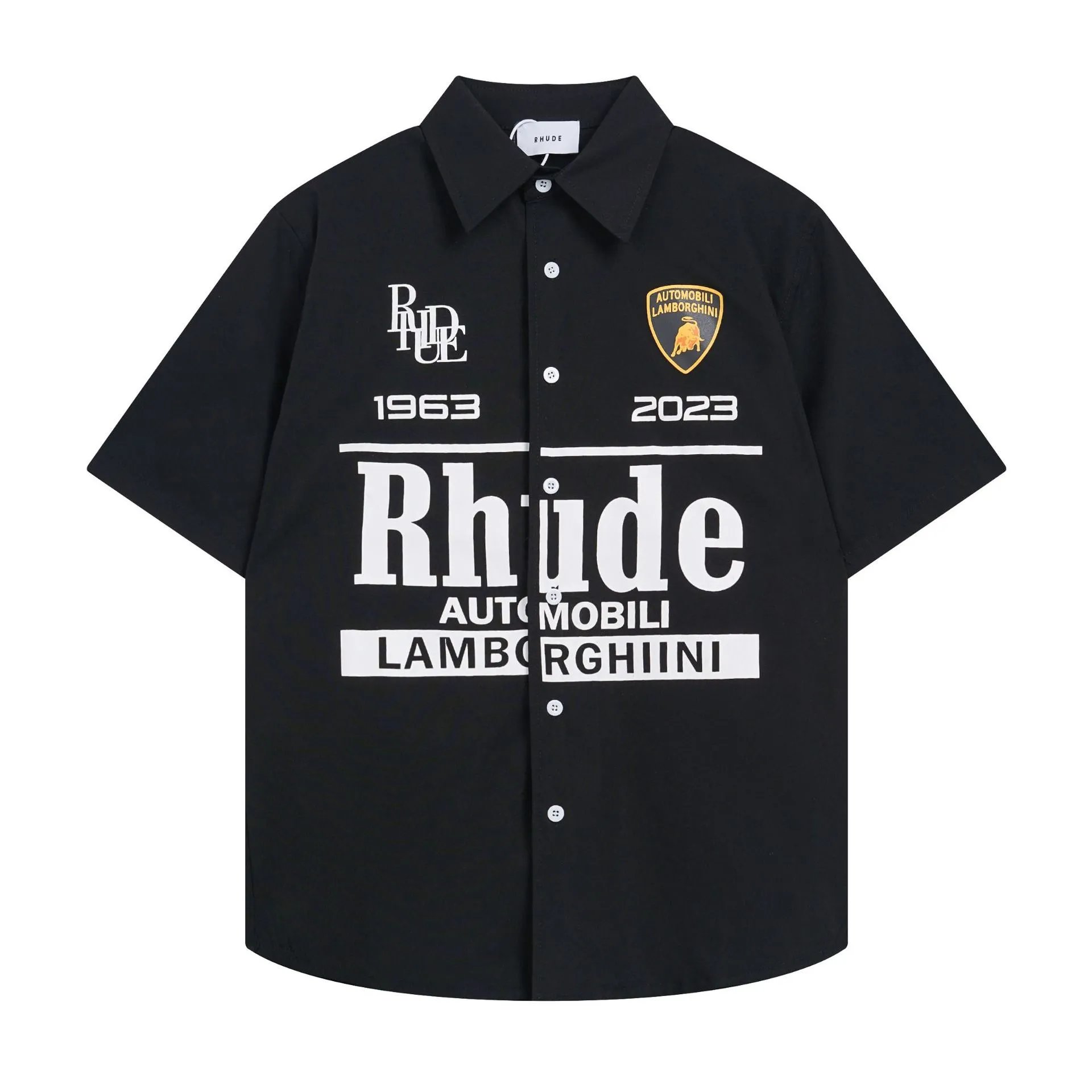 Rhude Logo Short Sleeve Shirt Multicolor - Gallery Image 5 - Detailed View