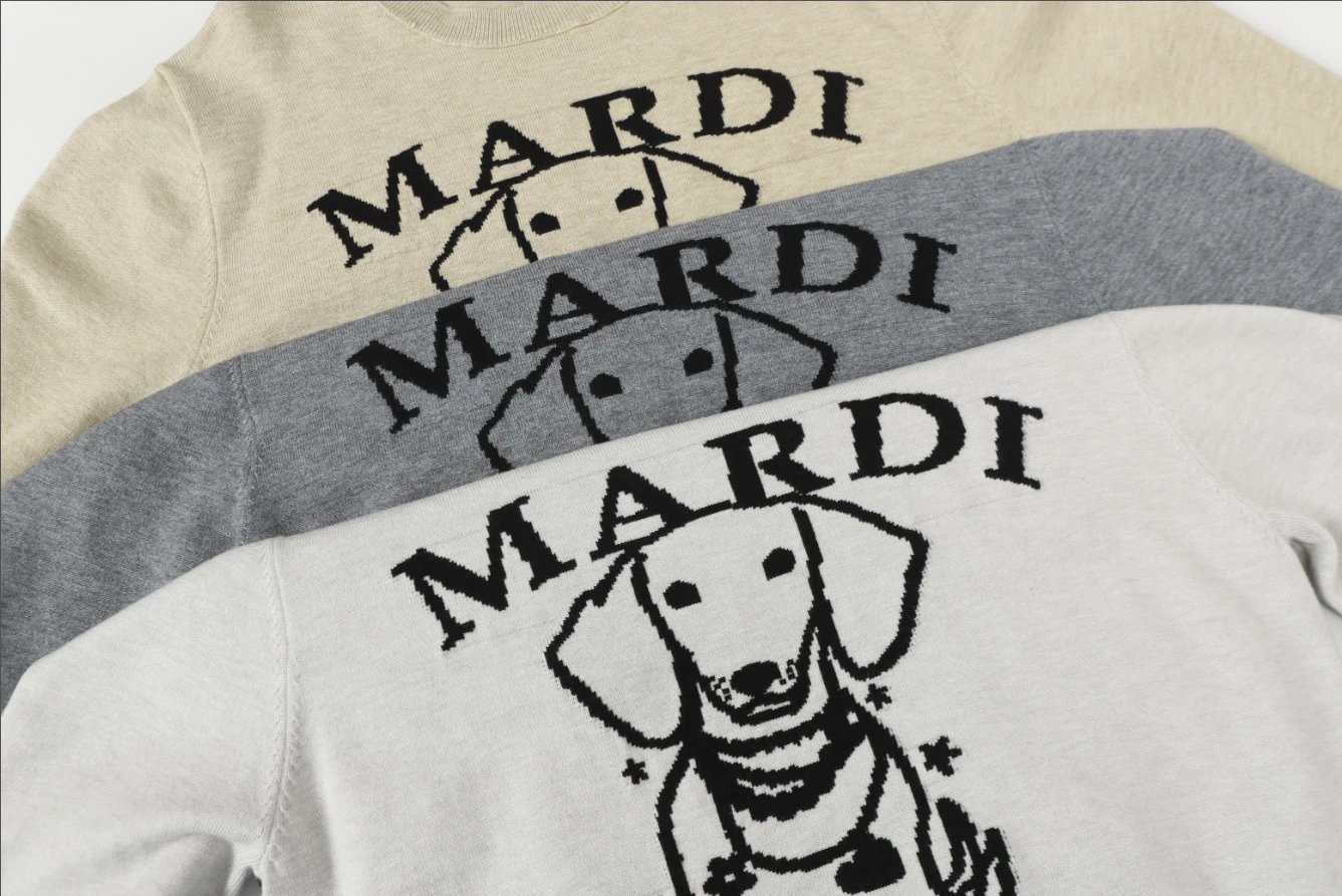 Women's Fall Winter Wool Blend Crewneck Dachshund Sweater Heather Gray - Gallery Image 8 - Detailed View