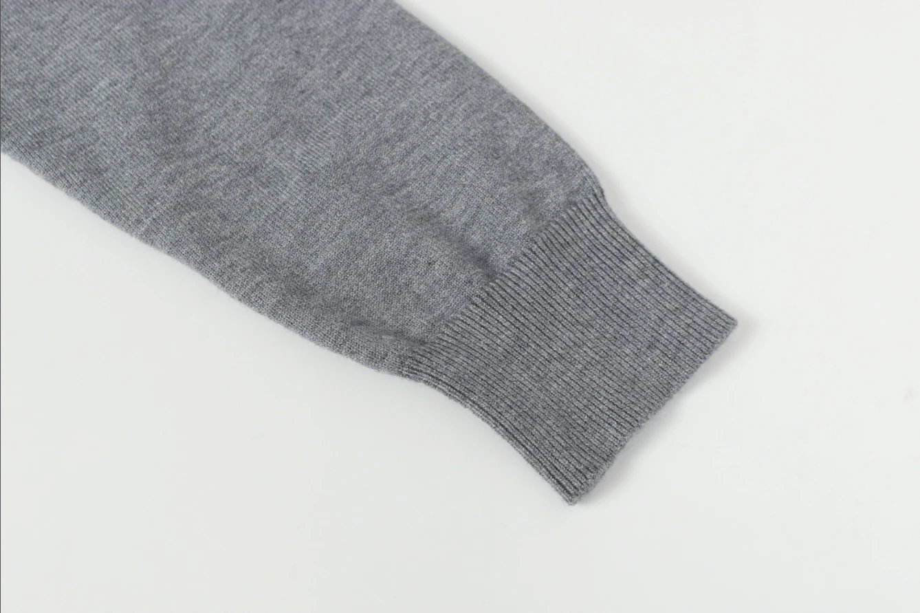 Women's Fall Winter Wool Blend Crewneck Dachshund Sweater Heather Gray - Gallery Image 15 - Detailed View