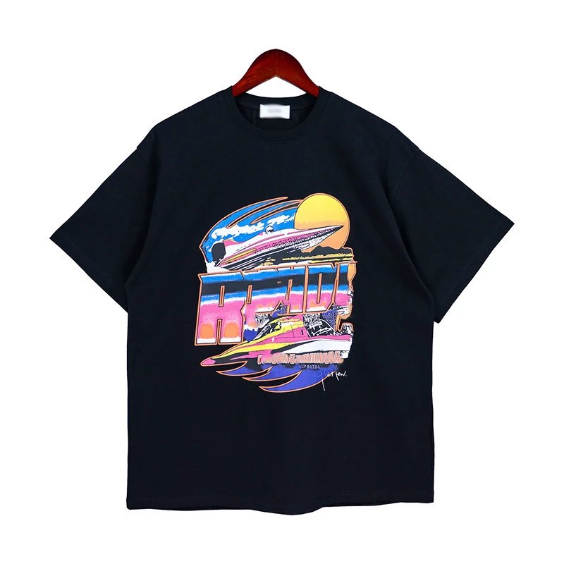 Rhude Retro Yacht T-Shirt Multicolor - Gallery Image 5 - Detailed View