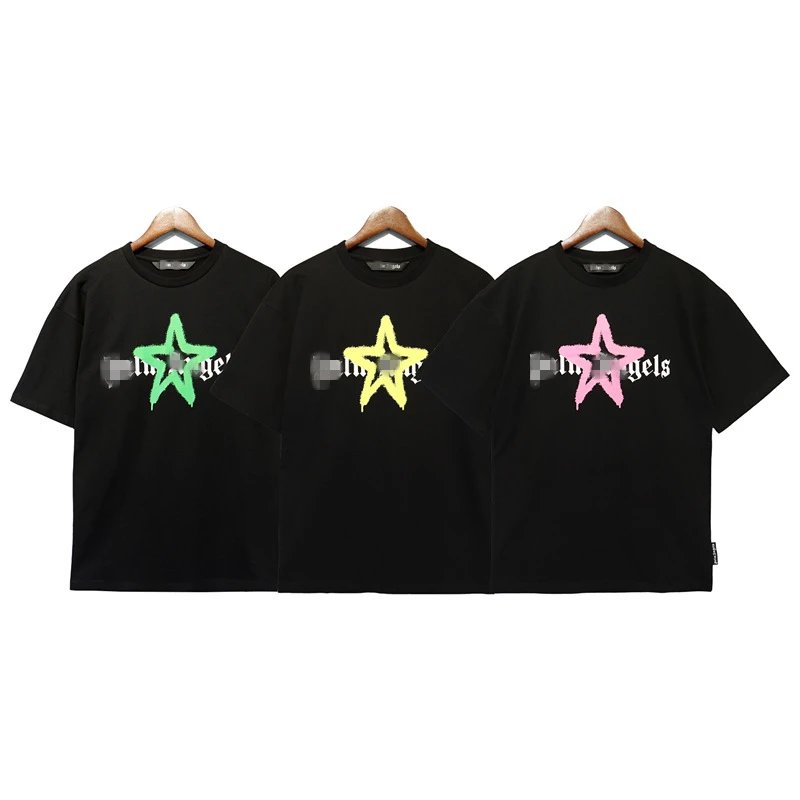 Graffiti Star Print Streetwear Tee Black - Gallery Image 1 - Detailed View
