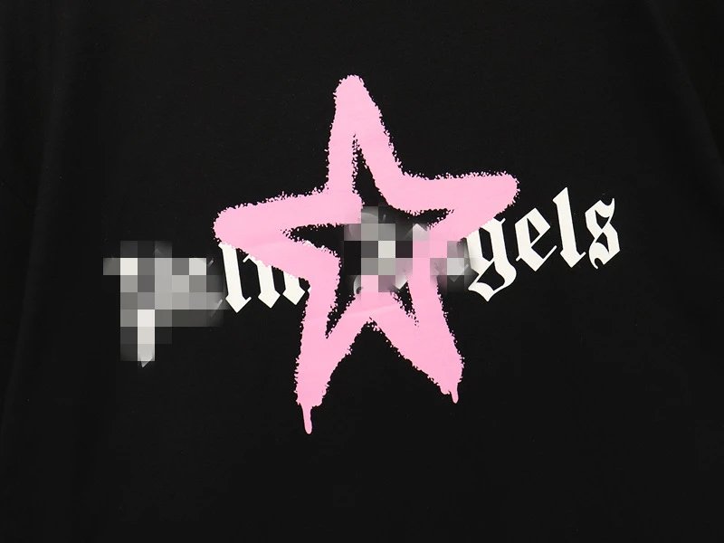 Graffiti Star Print Streetwear Tee Black - Gallery Image 10 - Detailed View