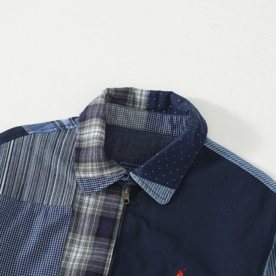 Denim Patchwork Reversible Jacket - Indigo - Gallery Image 7 - Detailed View