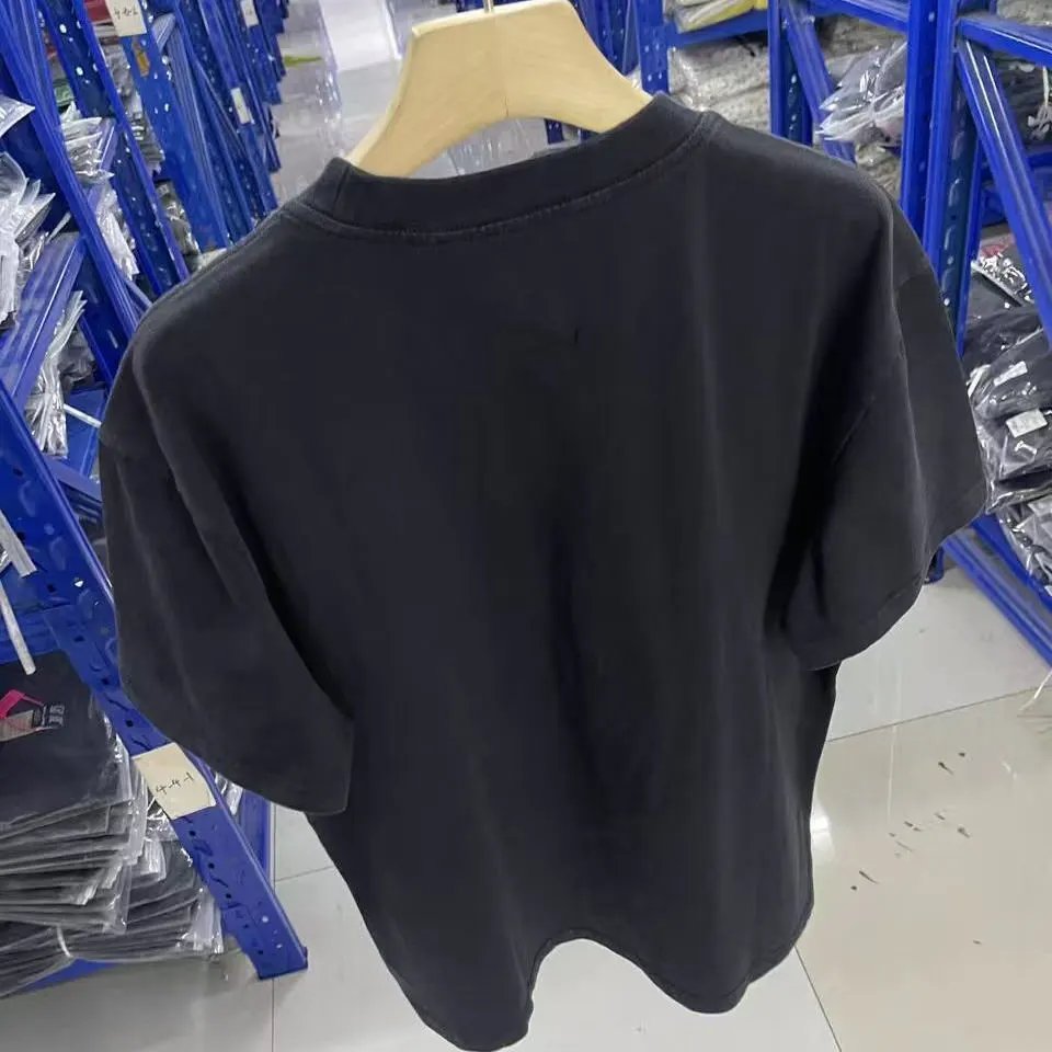 Graphic Washed Cotton Summer Tee Jet Black - Gallery Image 2 - Detailed View