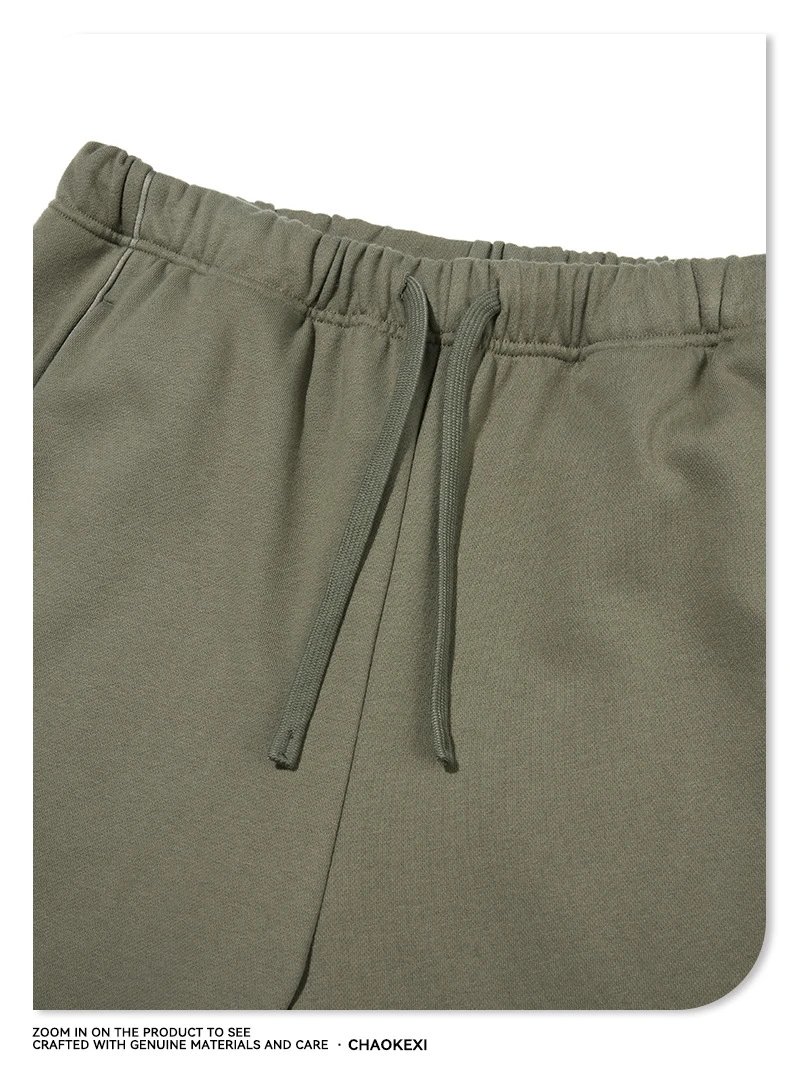 Men's Fleece Straight Leg Sweatpants Streetwear Jet Black - Gallery Image 10 - Detailed View