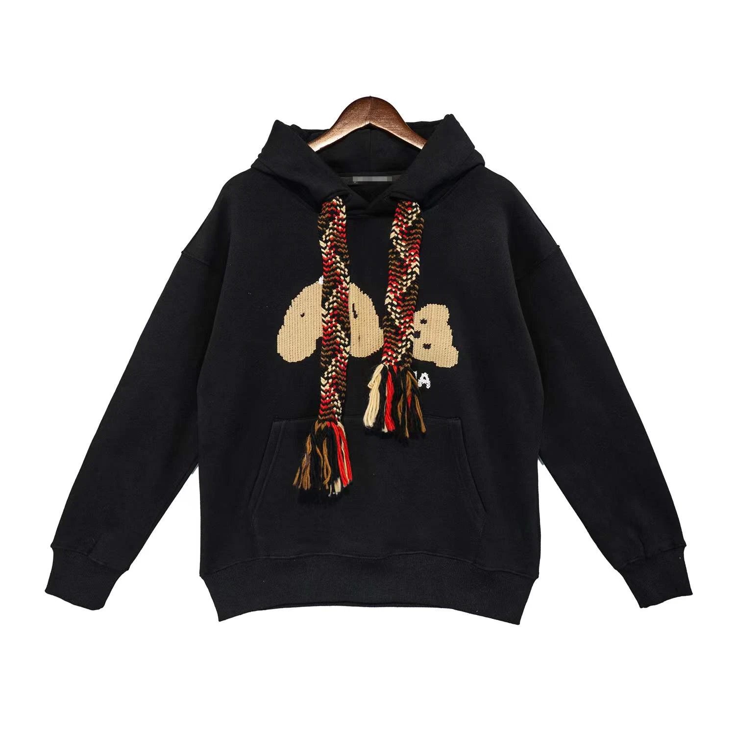 Bear Embroidery Fleece Hoodie Unisex Sweatshirt Midnight - Palm Angels - Cnfans - $48.06
