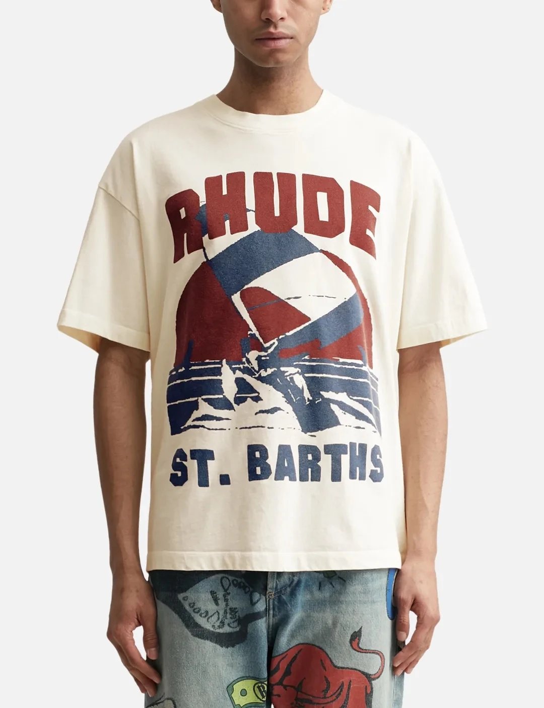 Rhude Sail Print T-Shirt Multi - Gallery Image 6 - Detailed View