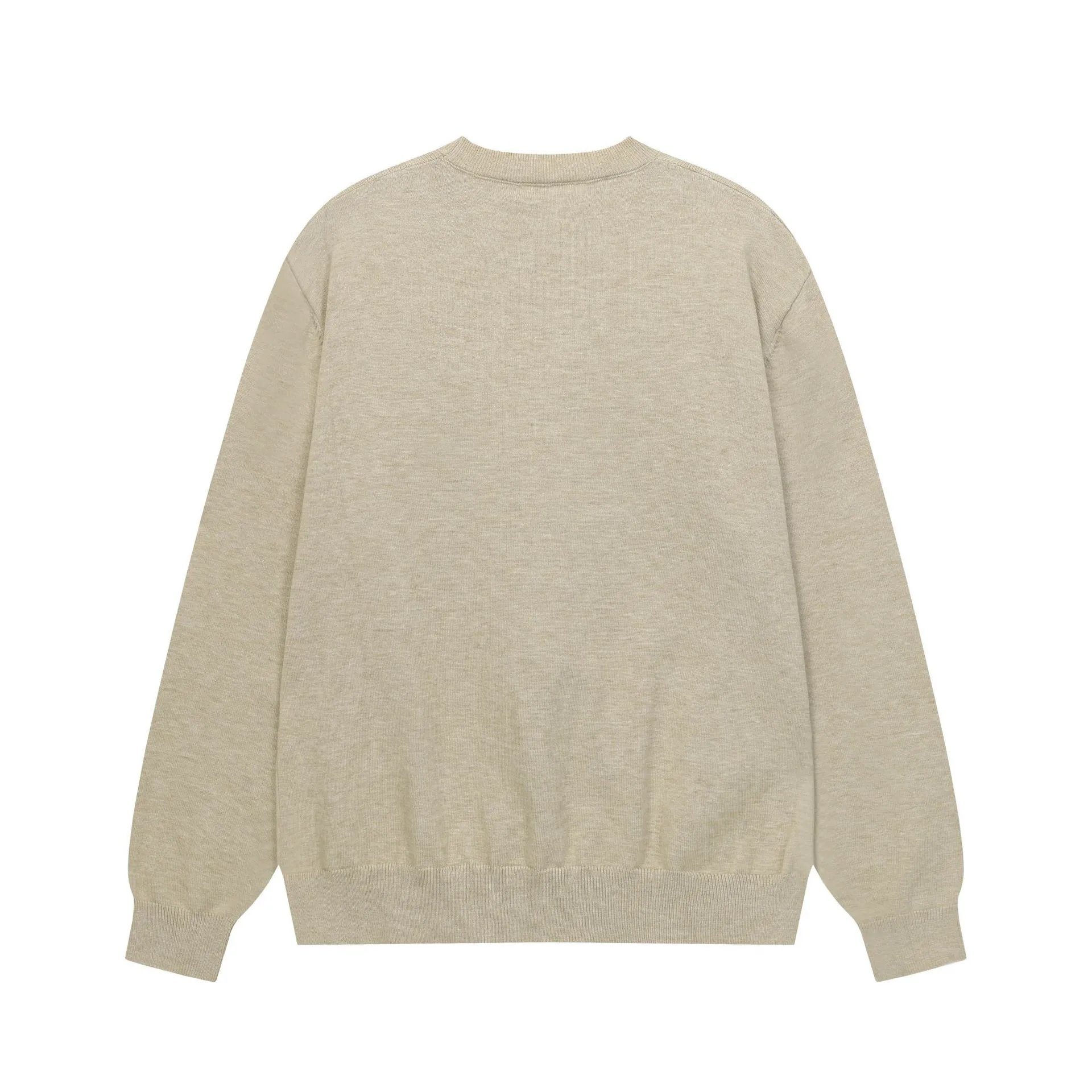 Women's Fall Winter Wool Blend Crewneck Dachshund Sweater Heather Gray - Gallery Image 3 - Detailed View