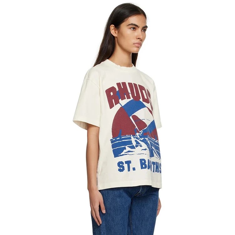 Rhude Sail Print T-Shirt Multi - Gallery Image 8 - Detailed View