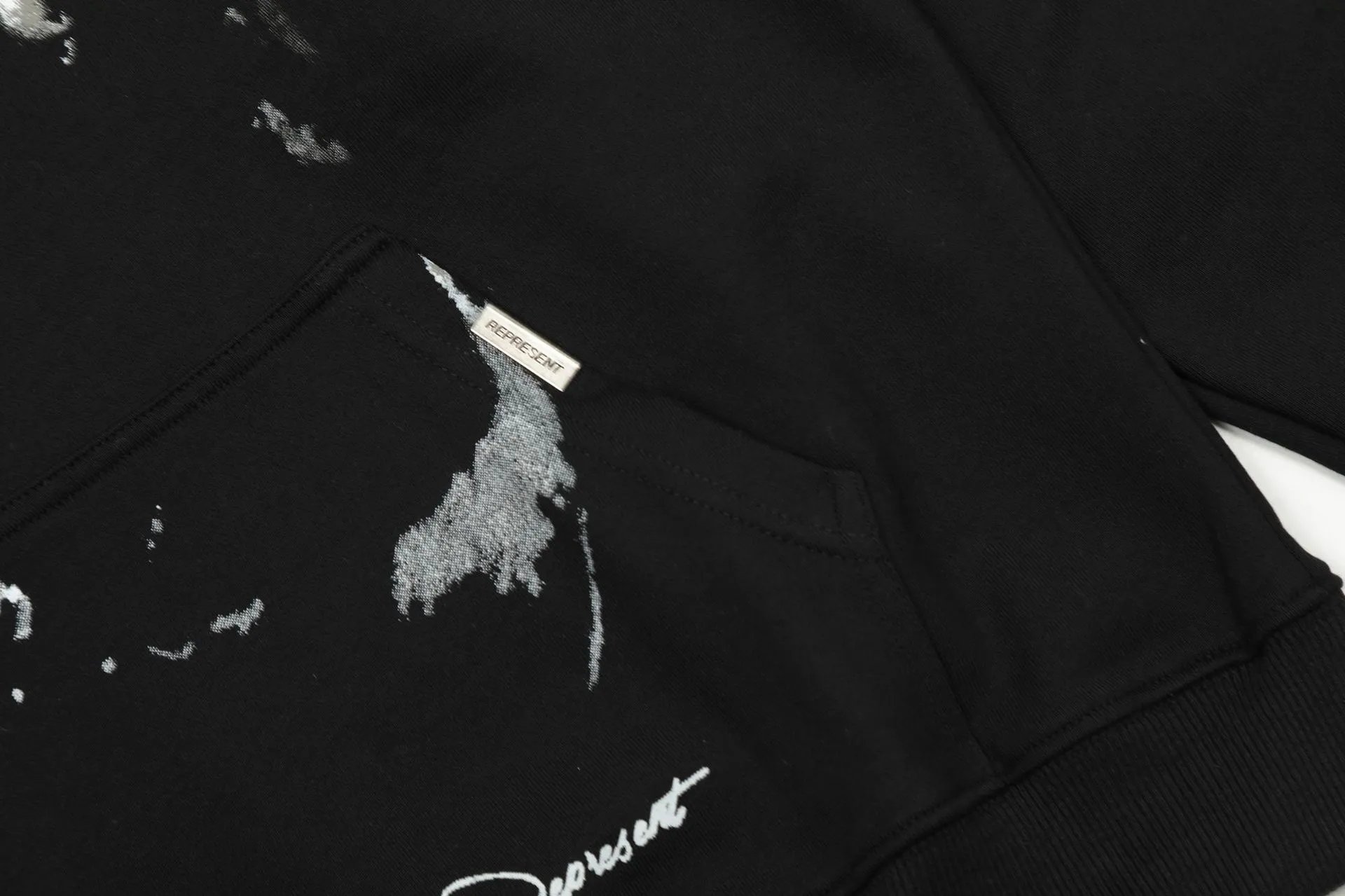 Street Shark Cotton Hoodie Unisex Pullover Onyx - Gallery Image 8 - Detailed View