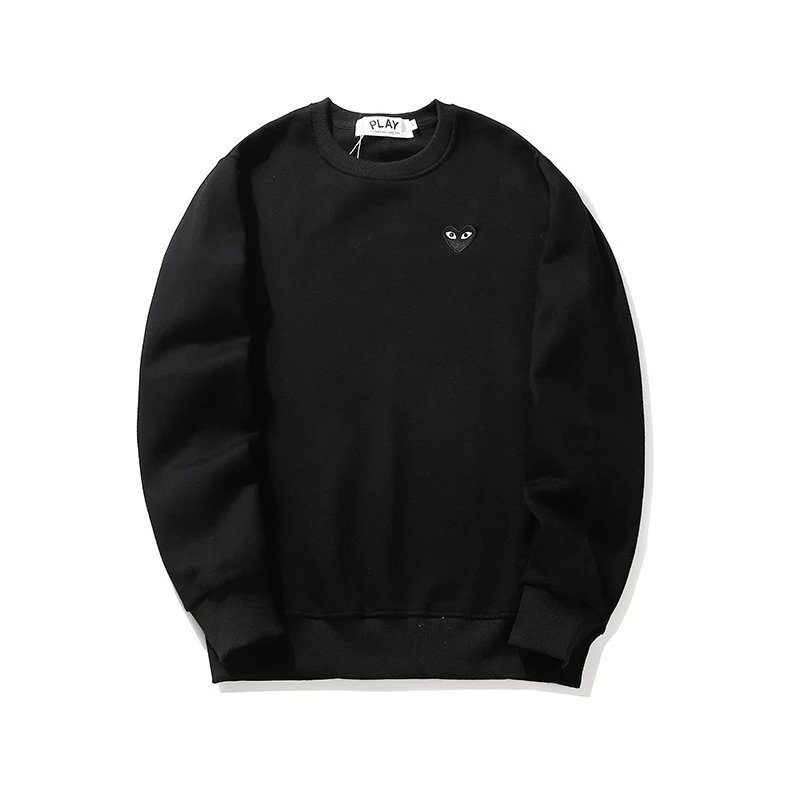 CDG Play Embroidery Sweatshirt Black/White - Gallery Image 2 - Detailed View