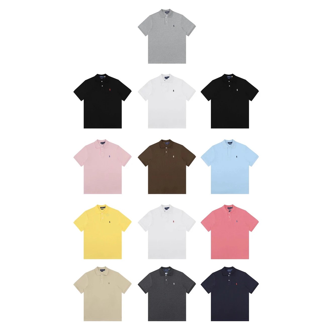 Classic Cotton Men's Polo Shirt Casual Tee Graphite - Gallery Image 1 - Detailed View