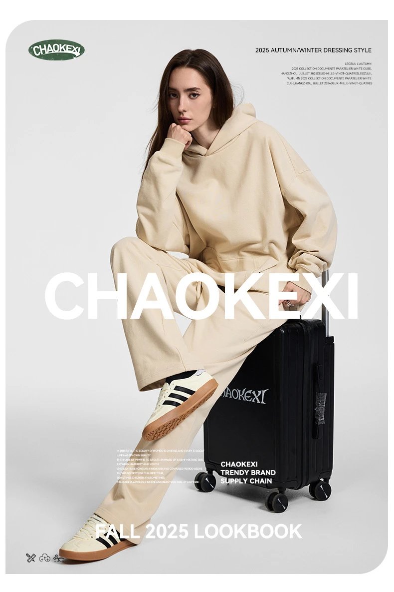 Casual Cotton Fall Hoodie Unisex Apricot - Gallery Image 1 - Detailed View