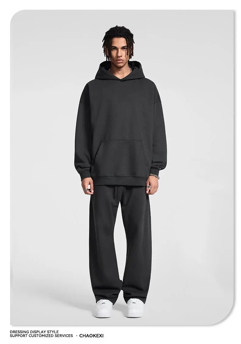 Casual Cotton Fall Hoodie Unisex Apricot - Gallery Image 5 - Detailed View