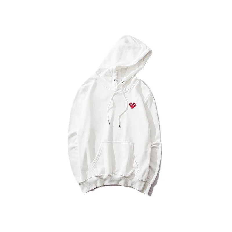 CDG Play Heart Hoodie Black/White - Gallery Image 4 - Detailed View