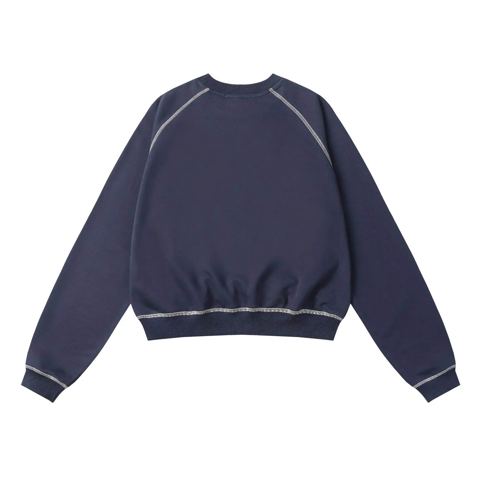 Unisex Dachshund Graphic Raglan Sweatshirt, Midnight Blue - Gallery Image 4 - Detailed View