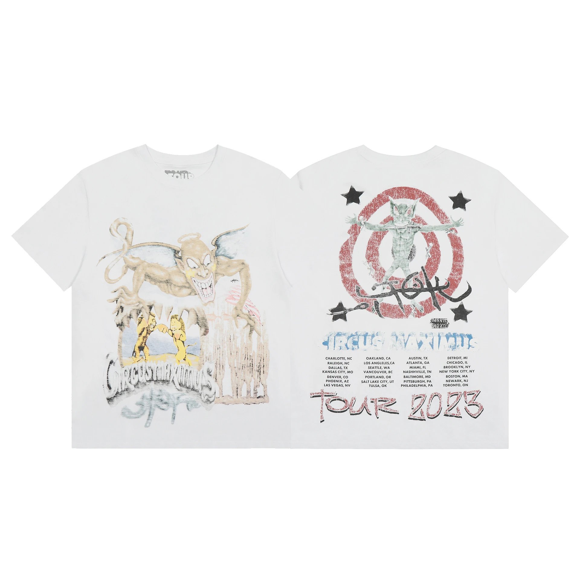 Street Graphic Demon Print Tee White - Gallery Image 1 - Detailed View