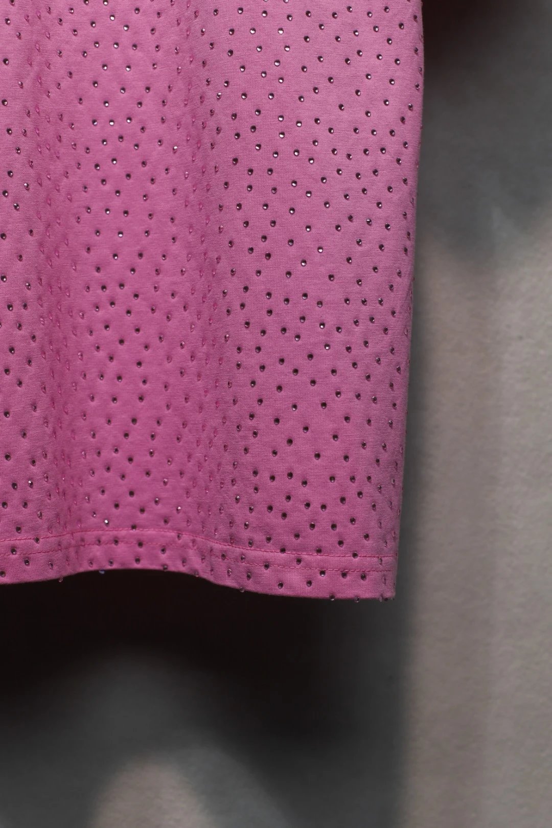 Street Rhinestone Cotton T-Shirt Unisex Onyx - Gallery Image 7 - Detailed View