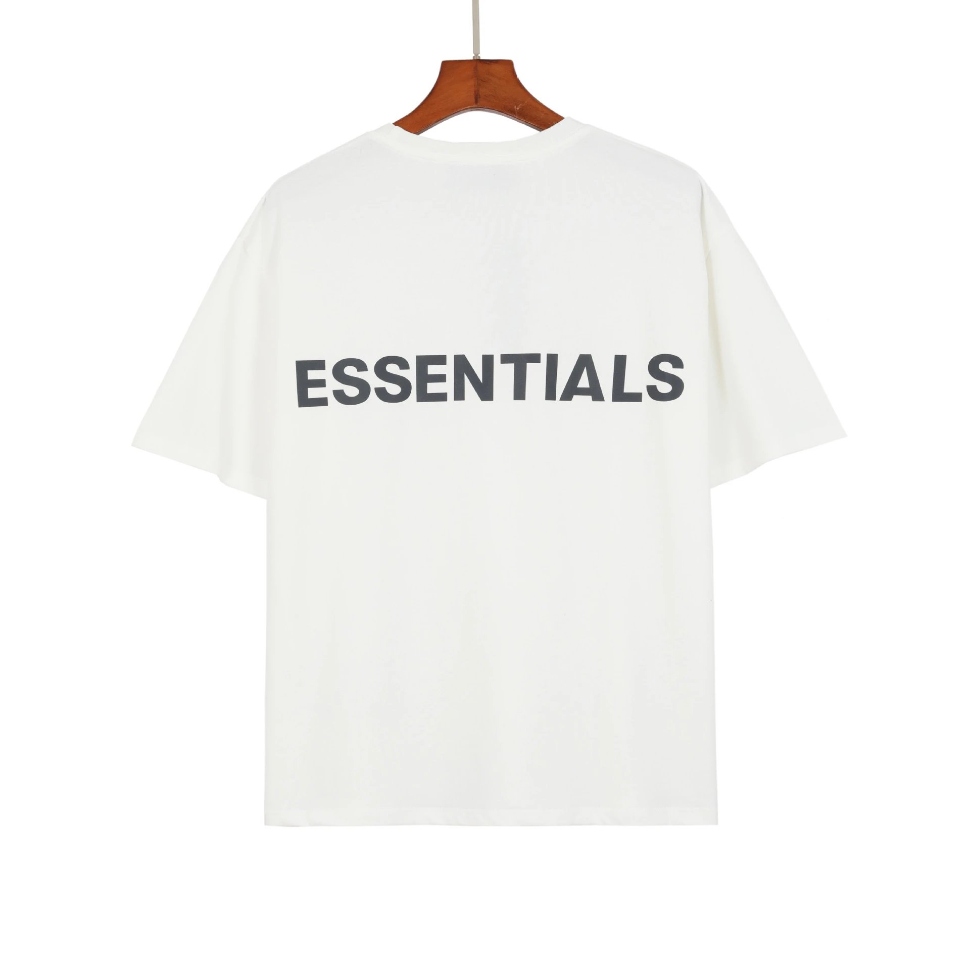 Streetwear Oversized Cotton Tee Reflective Logo Ivory - Essentials - Cnfans - $20.65