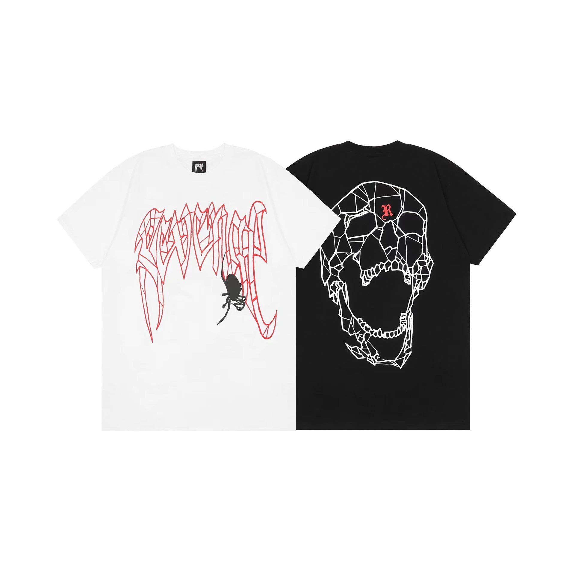 Skull Spider Graphic Tee Tangerine - Gallery Image 1 - Detailed View