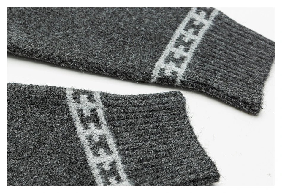 Retro Unisex Winter Fair Isle Knit Cardigan Deep Navy - Gallery Image 11 - Detailed View