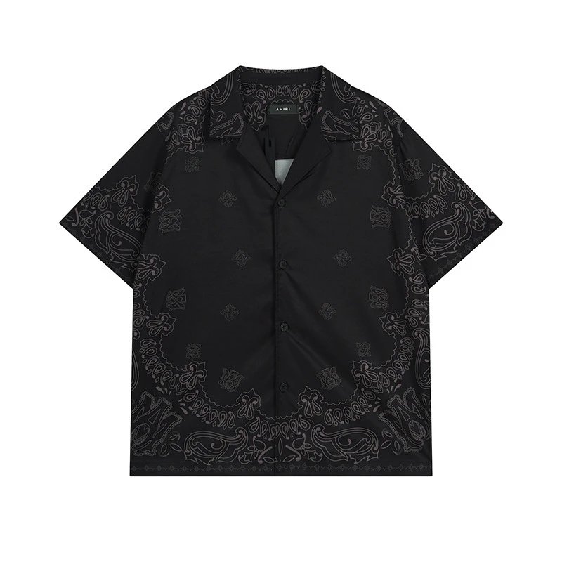 Bandana Print Vacation Shirt Set Onyx - Gallery Image 6 - Detailed View