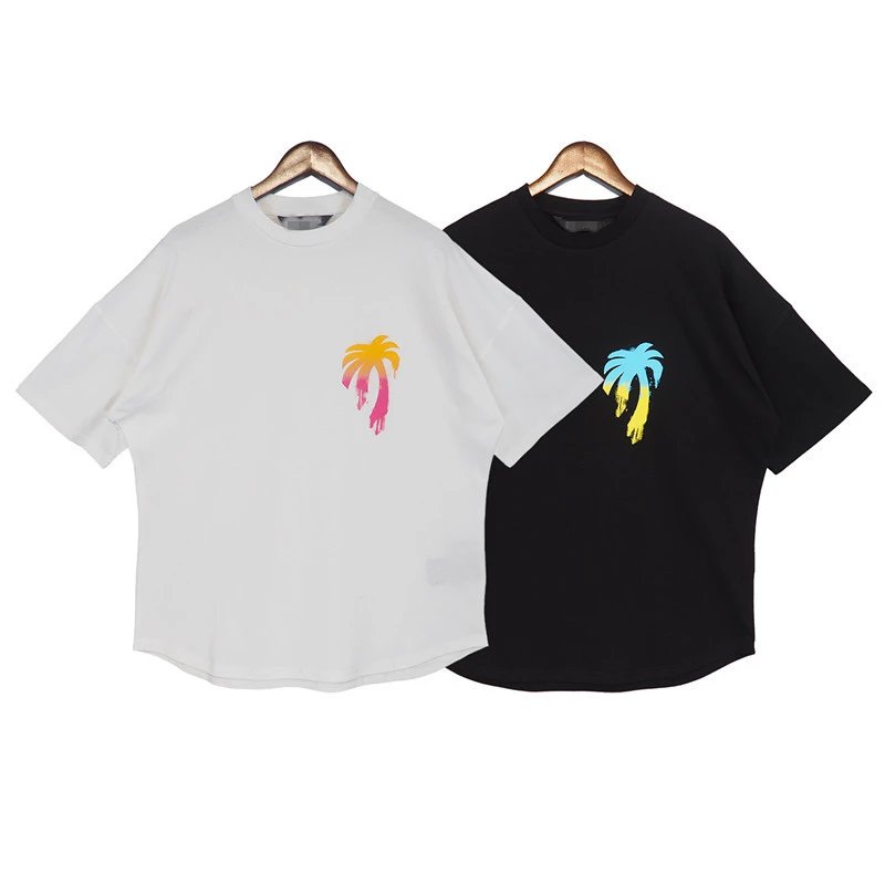 Graffiti Palm Tree Cotton T-Shirt White - Gallery Image 2 - Detailed View