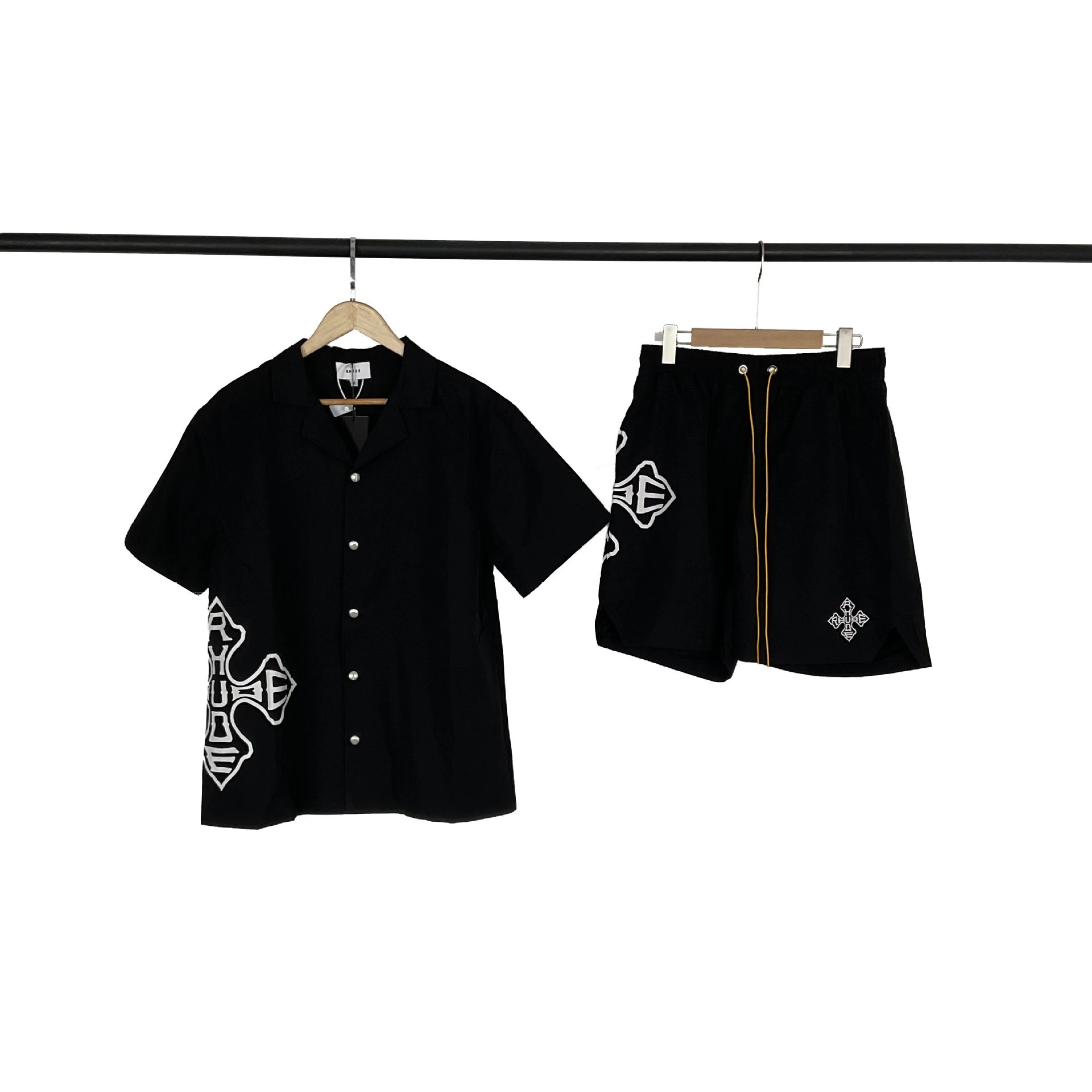 Rhude Graphic Shirt and Shorts Set Multi - Gallery Image 4 - Detailed View